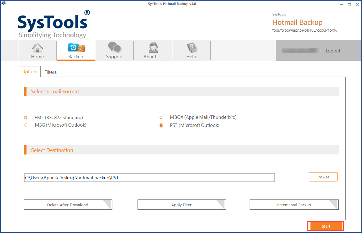 export hotmail emails to pst